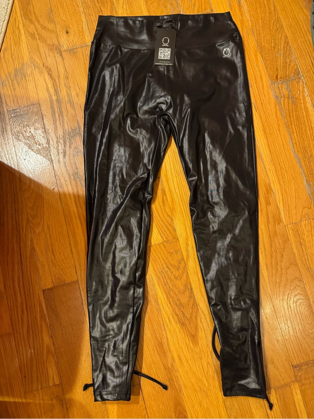 Black Faux Leather Leggings - Women's Shiny High-Rise Legging